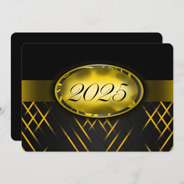 Yellow and Black Class of 2025 Party Invitation (Front/Back)