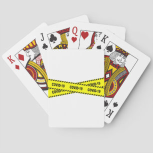 Yellow And Black Covid 19 Danger Ribbon Playing Cards