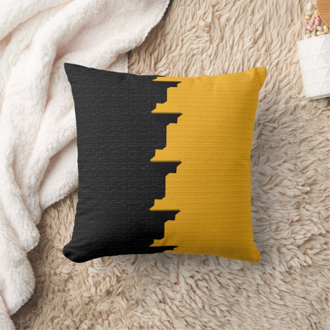 Yellow And Black Cushion (Blanket)