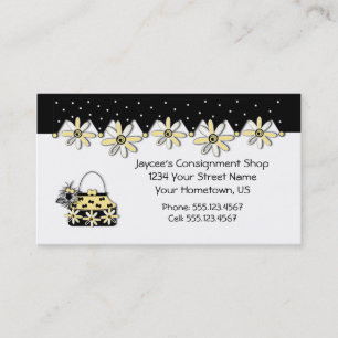 Yellow and Black Daisies Shopping Business Card
