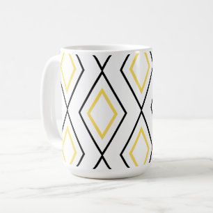 Yellow and Black Diamond Coffee Mug