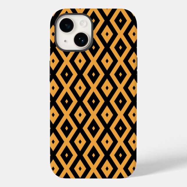 Yellow and black diamond pattern Case-Mate iPhone case (Back)