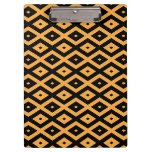 Yellow and black diamond pattern clipboard