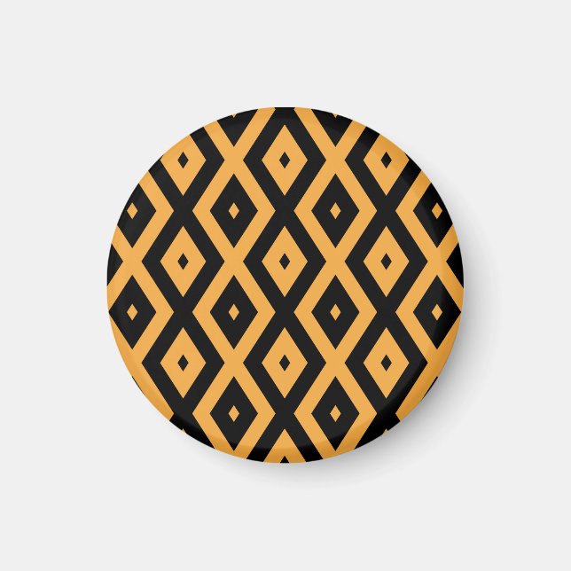 Yellow and black diamond pattern magnet (Front)