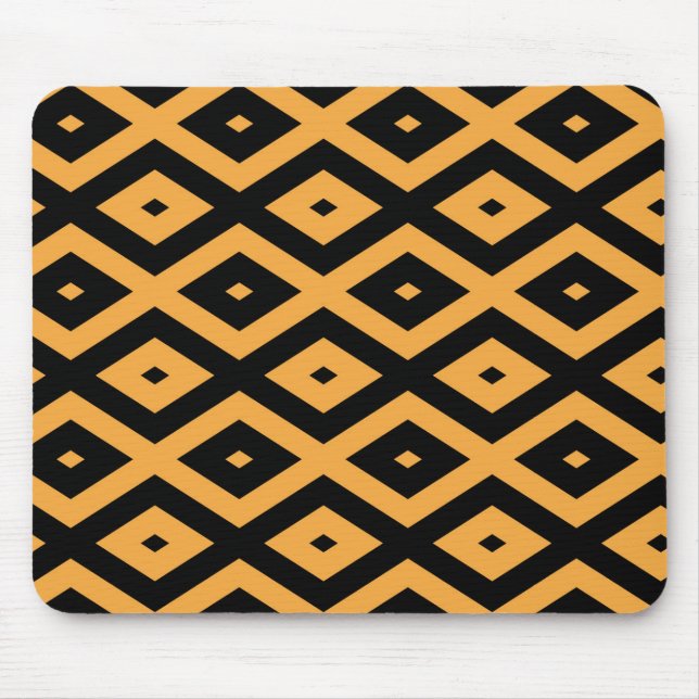 Yellow and black diamond pattern mouse pad (Front)