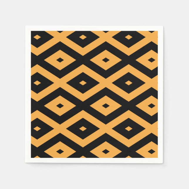 Yellow and black diamond pattern napkin (Front)