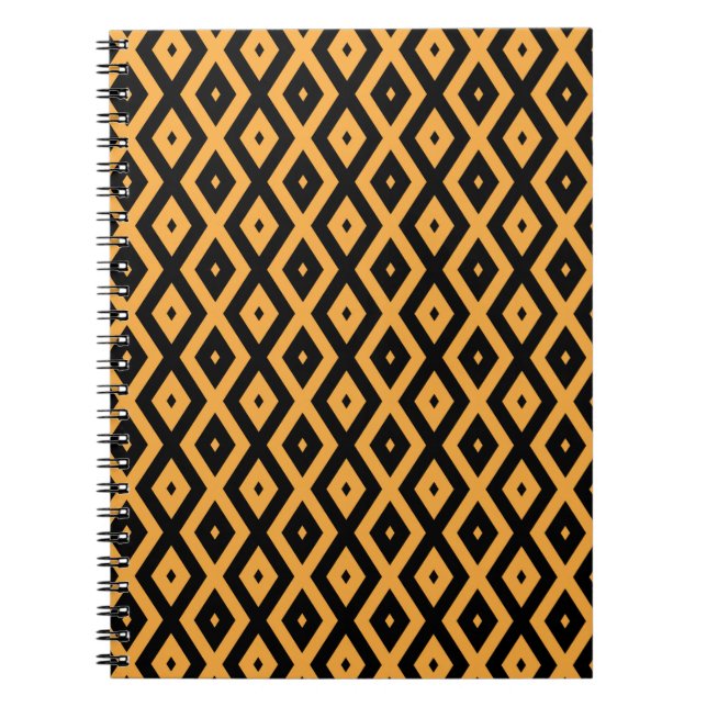 Yellow and black diamond pattern notebook (Front)