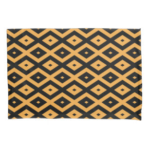 Yellow and black diamond pattern pillowcase
