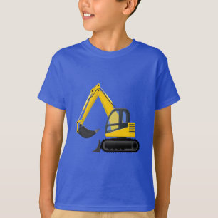 Yellow and Black Excavator Construction Machine T-Shirt