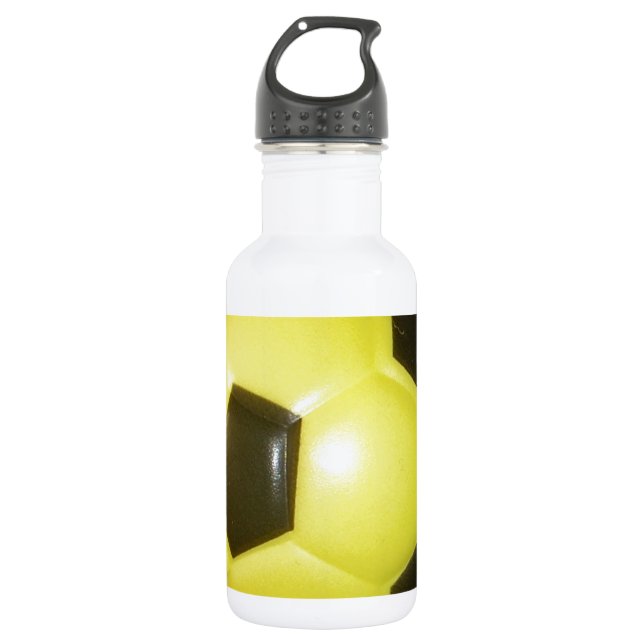 Yellow and black Football. 532 Ml Water Bottle (Front)