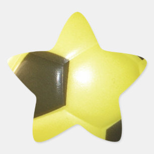 Yellow and black Football. Star Sticker