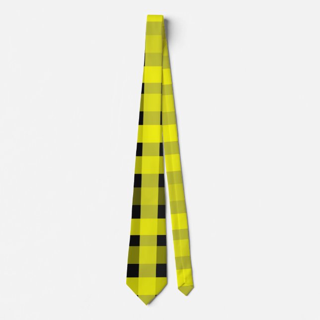 Yellow and Black Gingham Tie (Front)