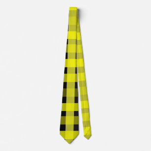 Yellow and Black Gingham Tie