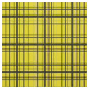 Yellow and  Black Graphic Windowpane Plaid Check Fabric