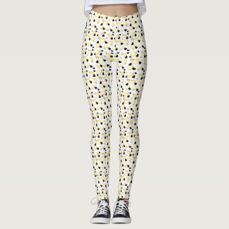 yellow and black hearts leggings