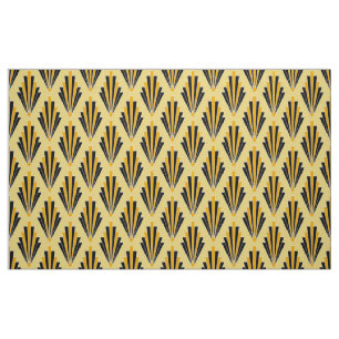 Yellow and Black Iconic Art Deco Fabric