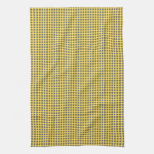 Yellow and Black Mini Plaid Check Towel