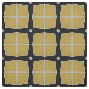 Yellow and Black Modern Geometric Pattern Fabric