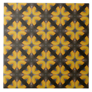 Yellow and Black Modern Hipster Pattern Ceramic Tile