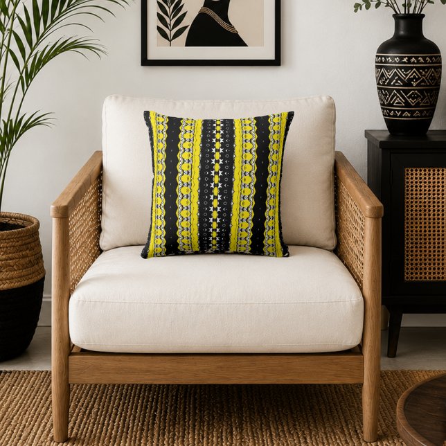 Yellow and Black Pattern Cushion (Creator Uploaded)