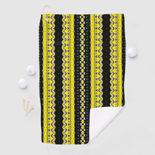 Yellow and Black Pattern Golf Towel
