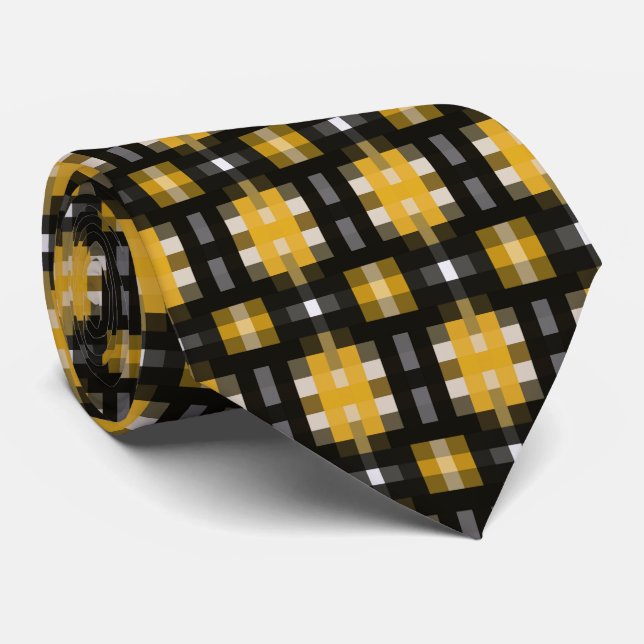 Yellow and Black Pattern Tie (Rolled)