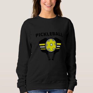 Yellow And Black Pickleball Ball And Pickleball Pa Sweatshirt