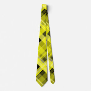 Yellow and Black Plaid Tie