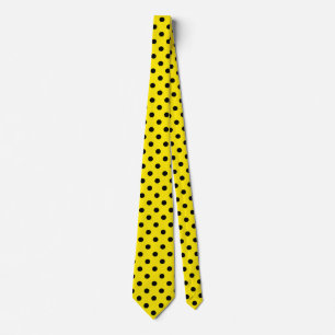 Yellow and Black Polka Dots Tie