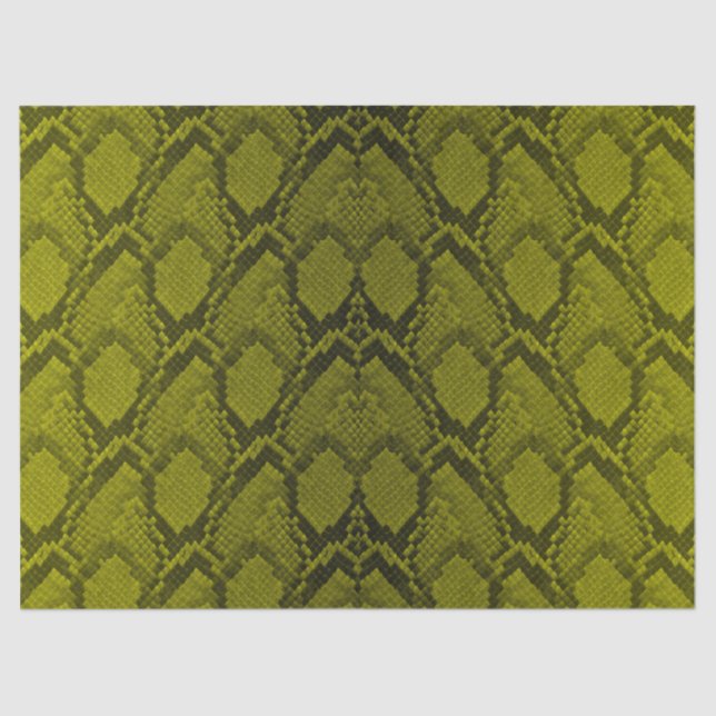 Yellow and Black Python Snake Skin Reptile Scales Tissue Paper (Front)