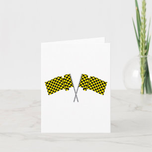 Yellow And Black Racing Flags Card