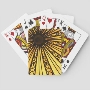 Yellow and Black Radial Classic Playing Cards