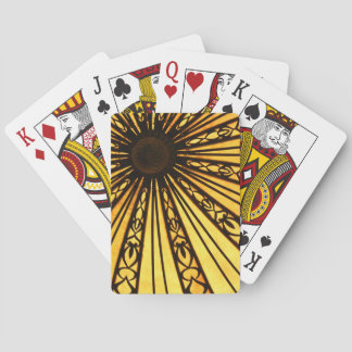 Yellow and Black Radial Classic Playing Cards