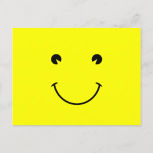 Yellow and Black Smile Graphic Postcard
