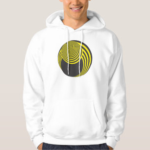 Yellow and black sphere and hole illusion hoodie