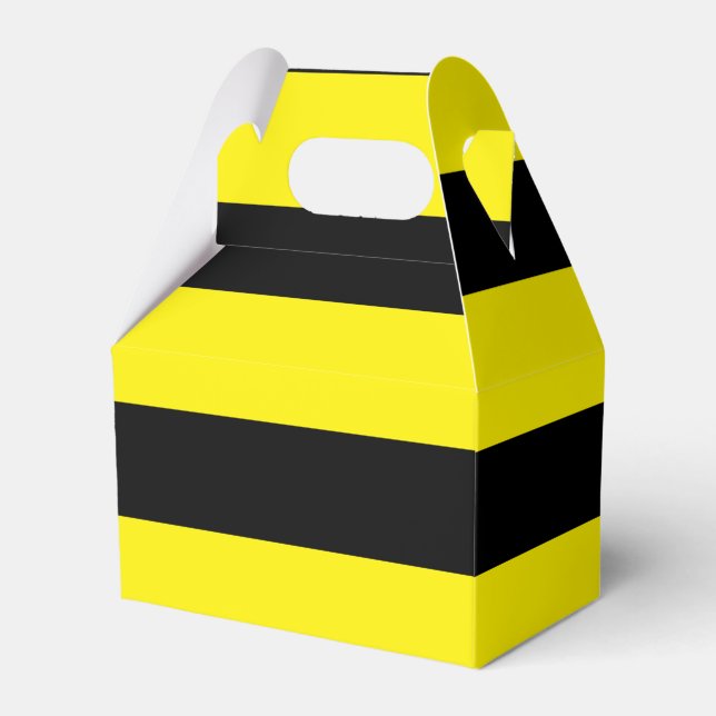 Yellow and black striped favour box (Front Side)