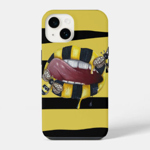 Yellow and black striped OtterBox iPhone case
