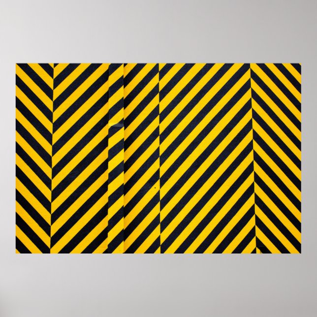 Yellow and black striped textile poster (Front)