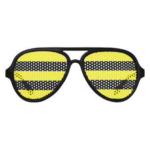 Yellow and Black Stripes Aviator Sunglasses
