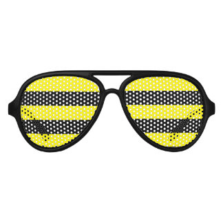 Yellow and Black Stripes Aviator Sunglasses