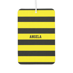 yellow and black stripes car air freshener