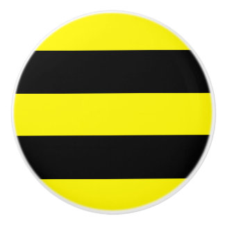 Yellow and Black Stripes Ceramic Knob
