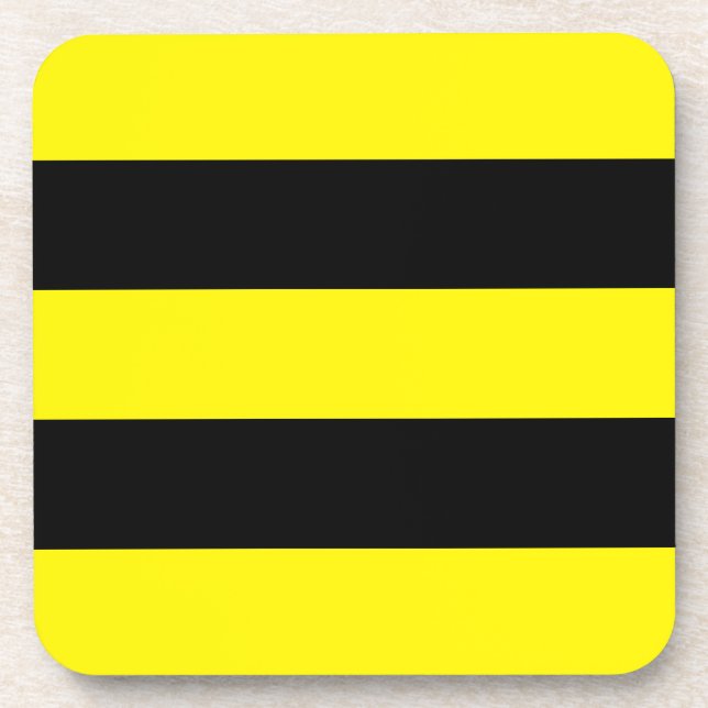 Yellow and Black Stripes Coaster (Front)