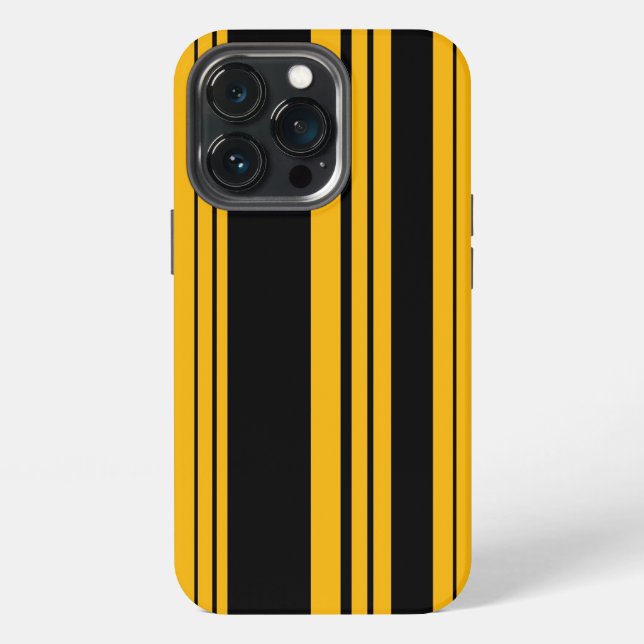 Yellow and Black Stripes Pattern Case-Mate iPhone  Case (Back)