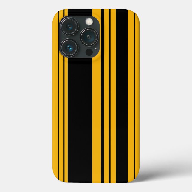 Yellow and Black Stripes Pattern Case-Mate iPhone  Case (Back)