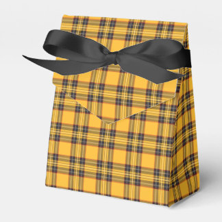 Yellow and Black Tartan Plaid Tent Favour Box