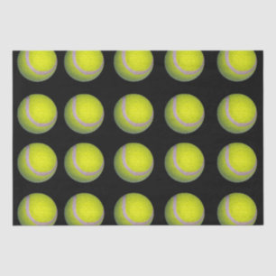 Yellow And Black Tennis Ball Pattern, Tissue Paper