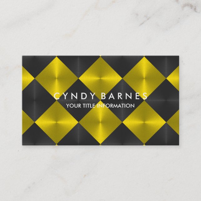 Yellow and Black Tiles Business Card (Front)