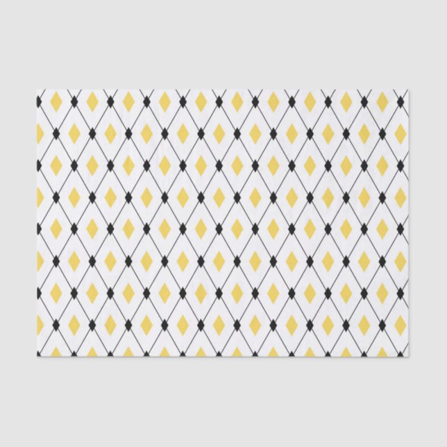 Yellow And Black Triangles  Tissue Paper (Front)