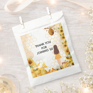 Yellow and black watercolor bridal shower favour bag